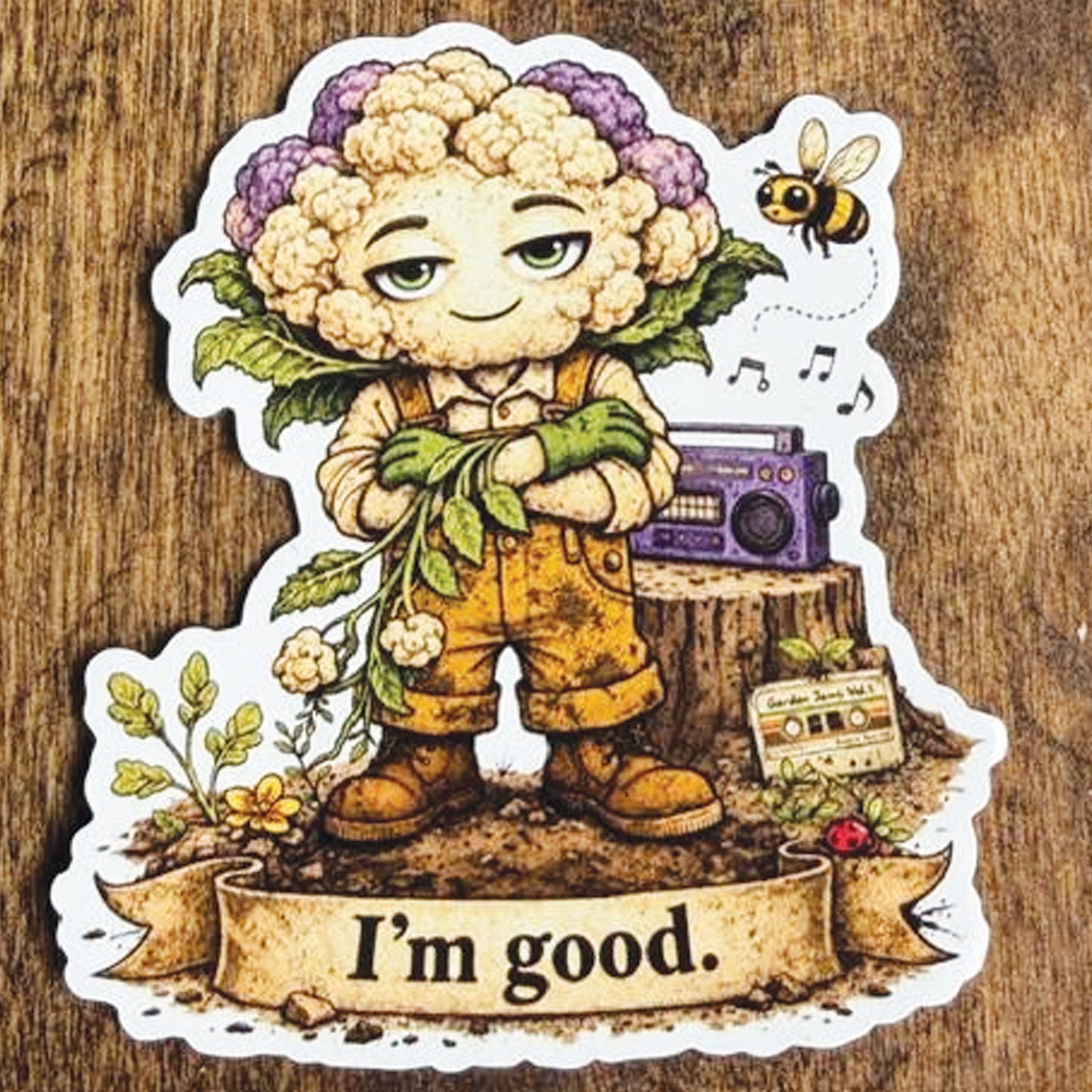 Cauliflower Gardener Magnet – "I'm Good."